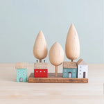 décoration maison bois figurines architectures miniatures enfantines décoratives noël naturelles
