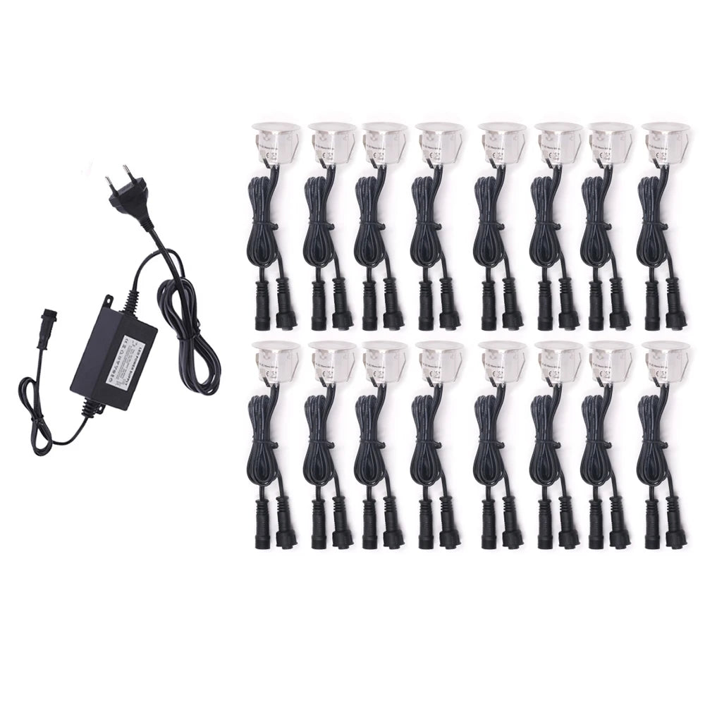 spots led blanc ip67 acier inoxydable moderne adaptateur dc12v câble noir