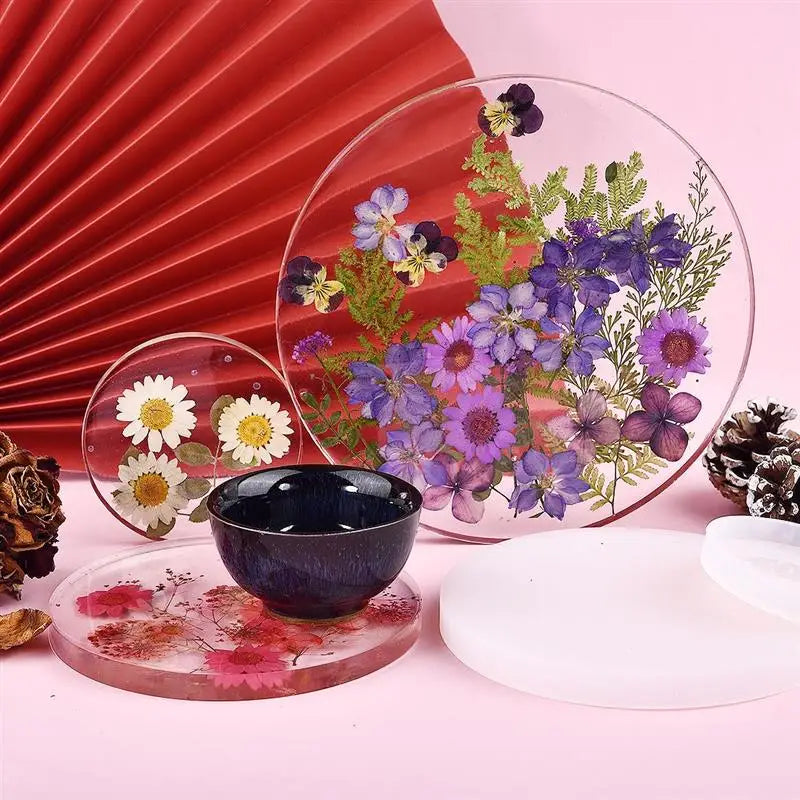 moules résine silicone motifs floraux moderne transparents bijoux bricolage artisanal