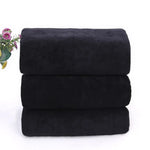 serviette bain microfibre séchage rapide noire rectangulaire 120x200cm moderne compressée absorption élevée lavable