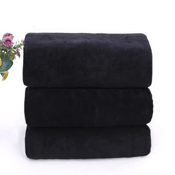 serviette bain microfibre séchage rapide noire rectangulaire 120x200cm moderne compressée absorption élevée lavable