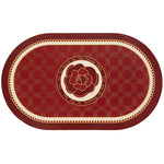 tapis table classique vintage noir blanc marron motif floral roses texte better life résistant