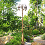 lampe rue industrielle bronze noir verre teinté ornements floraux classique ip54 26cm 3m