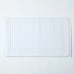 tapis bain coton gris blanc bleu olive bordure brodée absorption rapide antidérapant machine laver
