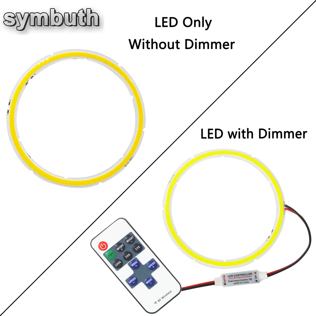 anneau lumineux led blanc moderne clips 70mm 90mm 110mm 60mm 80mm 100mm 120mm