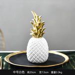 décoration moderne ananas résine noir blanc doré texture fruit chambre