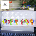 boules noel verre poissons decoratives transparentes artisanal animaux poissons colorés festive