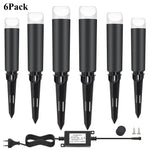 Lampes jardin LED 5W 12V IP65 moderne noires tringle fixations adaptateur câbles