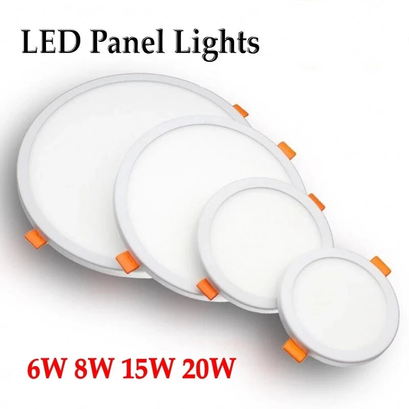 panneau led intérieur moderne plat blanc carré rond lumière d'appoint cuisine salon maison