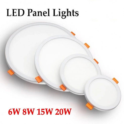 panneau led intérieur moderne plat blanc carré rond lumière d'appoint cuisine salon maison