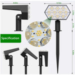 projecteurs solaires led extérieurs réglables decoration jardin ip65 moderne hexagonnels noirs tringle