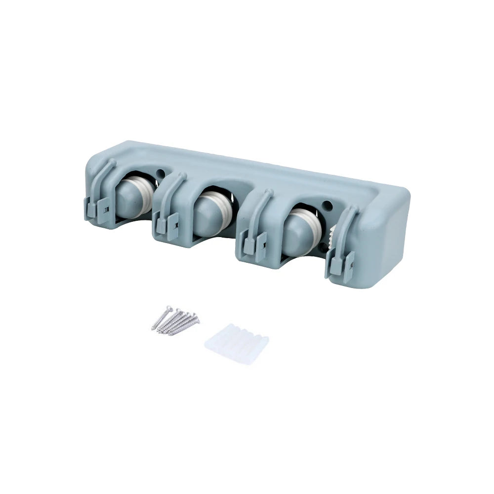 porte balai mural gris moderne adhésif support rangement balais accessoires nettoyage
