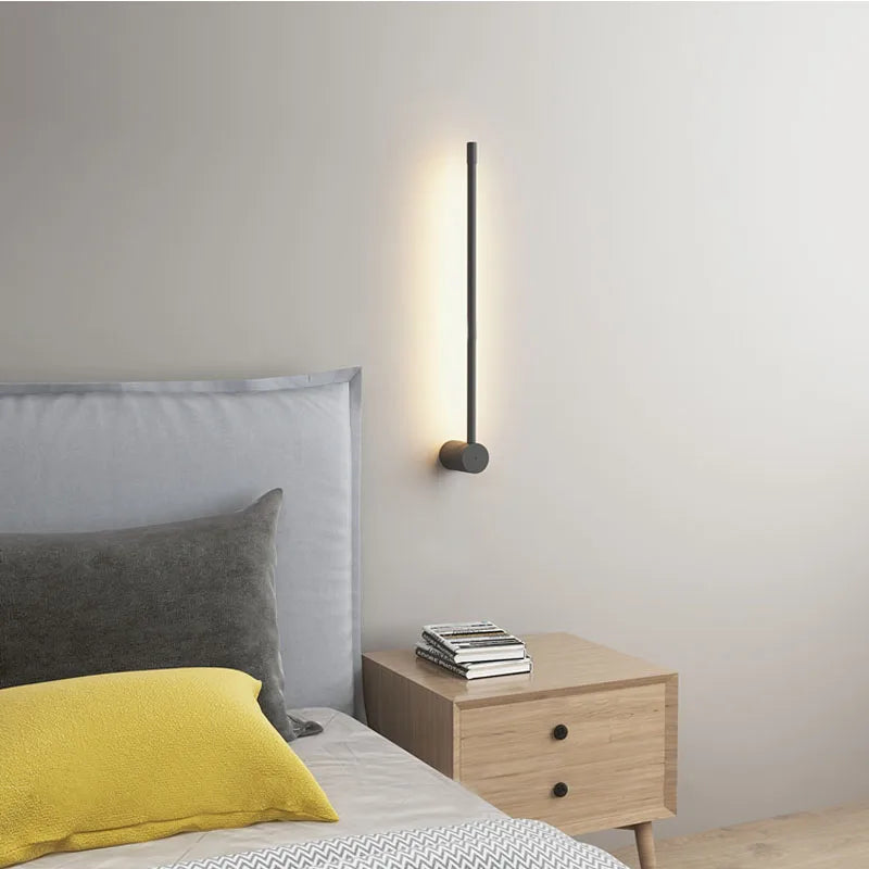 lampe murale moderne minimaliste noir réglable intensité ampoules led 65cm 85cm