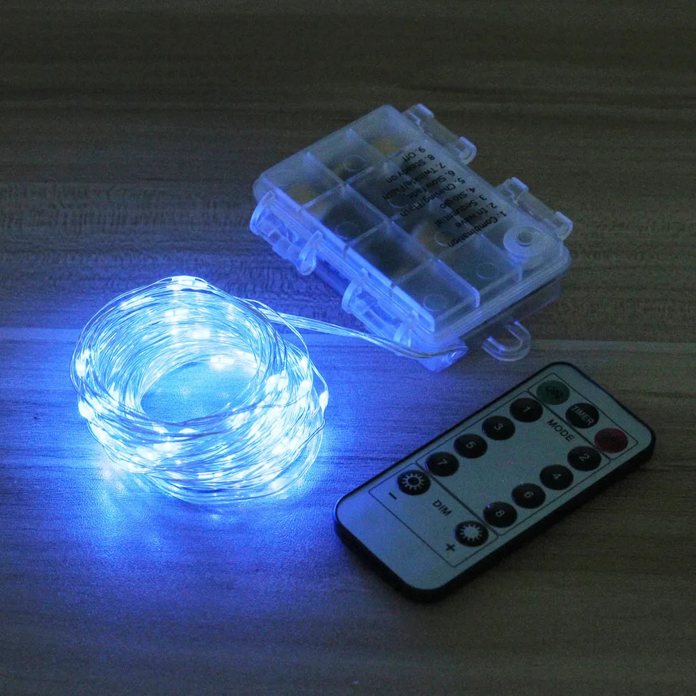 guirlande lumineuse led 5m 10m 20m blanc chaud télécommande modes festive moderne
