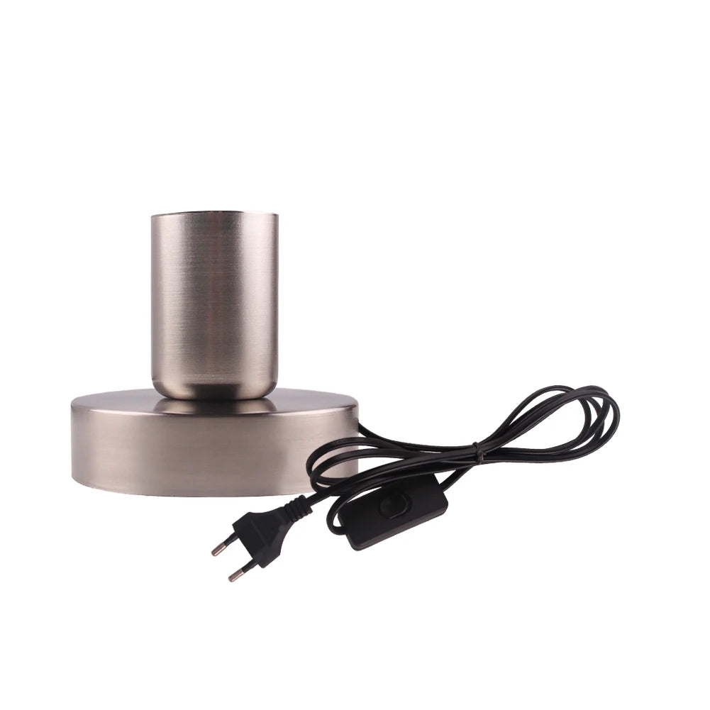 lampe table moderne noire interrupteur bouton compatible EU US led chambre coucher