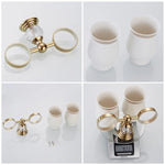 accessoires salle bain or cristaux porte serviettes savon gobelets élégants vis fixés