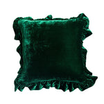 taies d'oreiller décoratives velours vert olive respectueuses environnement élégant maison fixation coussins