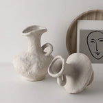 vase blanc céramique moderne minimaliste texturé opaque décoration intérieure table chambre esthétique