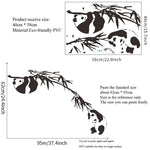 autocollant mural panda bambou minimaliste résistant eau dimension 62cm 95cm adhésive pvc noir chambre