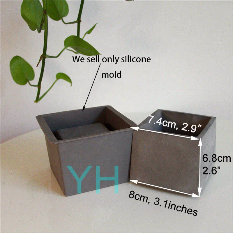 moule silicone pot plante carré rond reutilisable moderne gris mat opacité