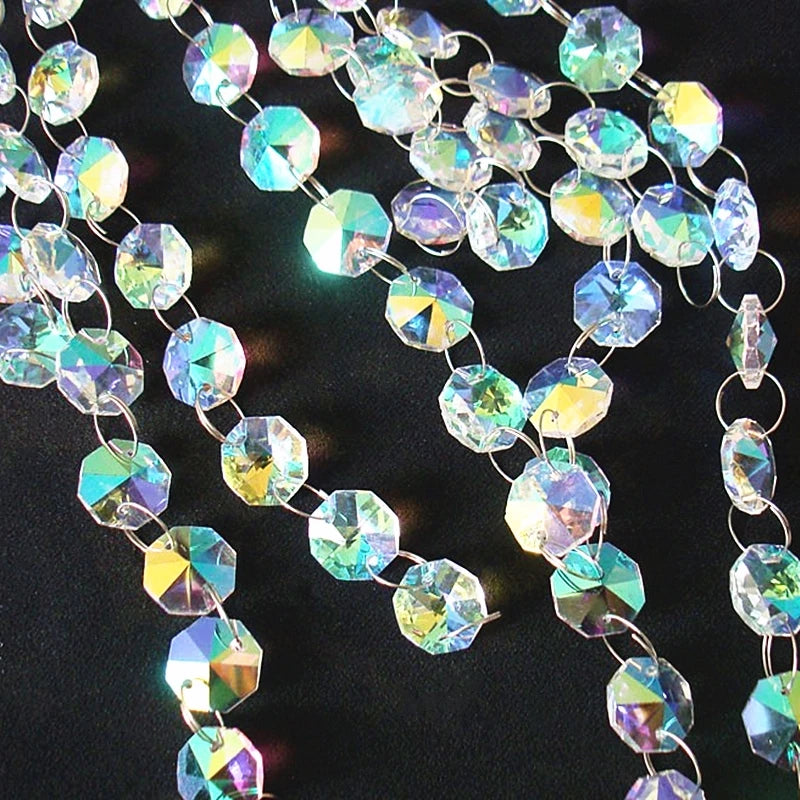 chaîne octogonales transparentes multicolores classiques 10m fil métallique or argent festif mariage