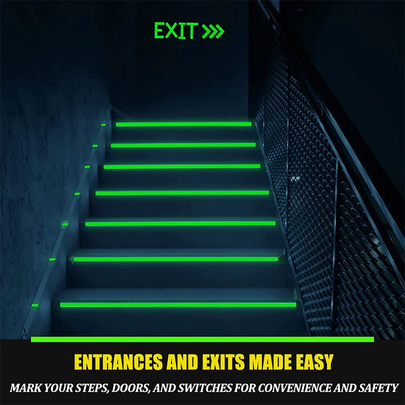 ruban lumineux vert fluo adhésif 3m 5m décoration moderne sécurité événement festive