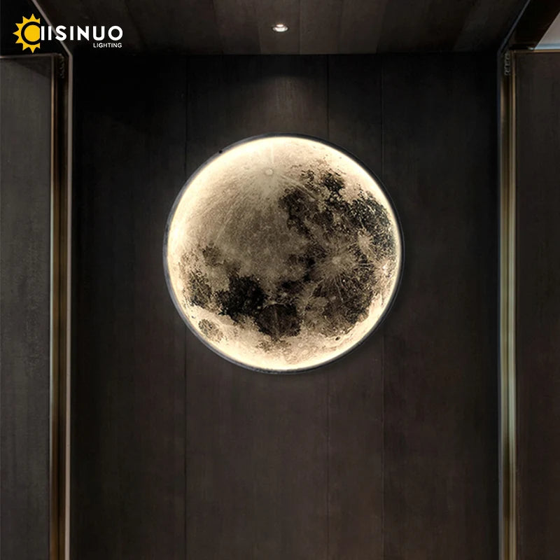 lampe murale lune forme moderne relief blanc noir minimaliste adhésif led chambre étudeentrée
