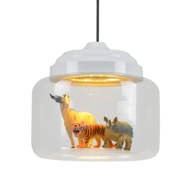 lumière suspendue animaux figurines zèbre panda girafe chambre décoration moderne