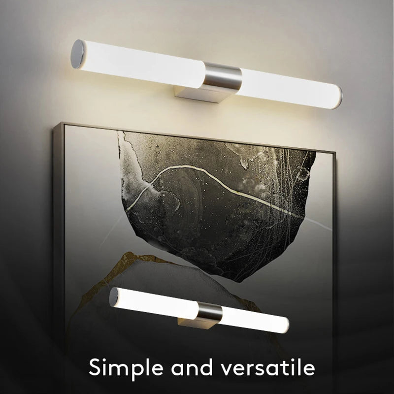 lampe miroir led blanche rectangulaire moderne salle bain chambre éclairage mural