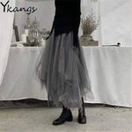 jupe tulle gris plissée fine élégante femme printemps opaques contemporaine mi mollet