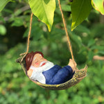 décoration intérieure extérieure poupée jardin gnome résine verte rouge bleue noire blanche classique hamac
