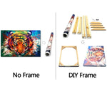 toile peinture abstraite moderne tigre multicolore personnalisable instructions assemblage
