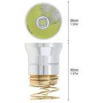 ampoules led remplacement module optique argenté doré lampe poche technique industrielle spiralée