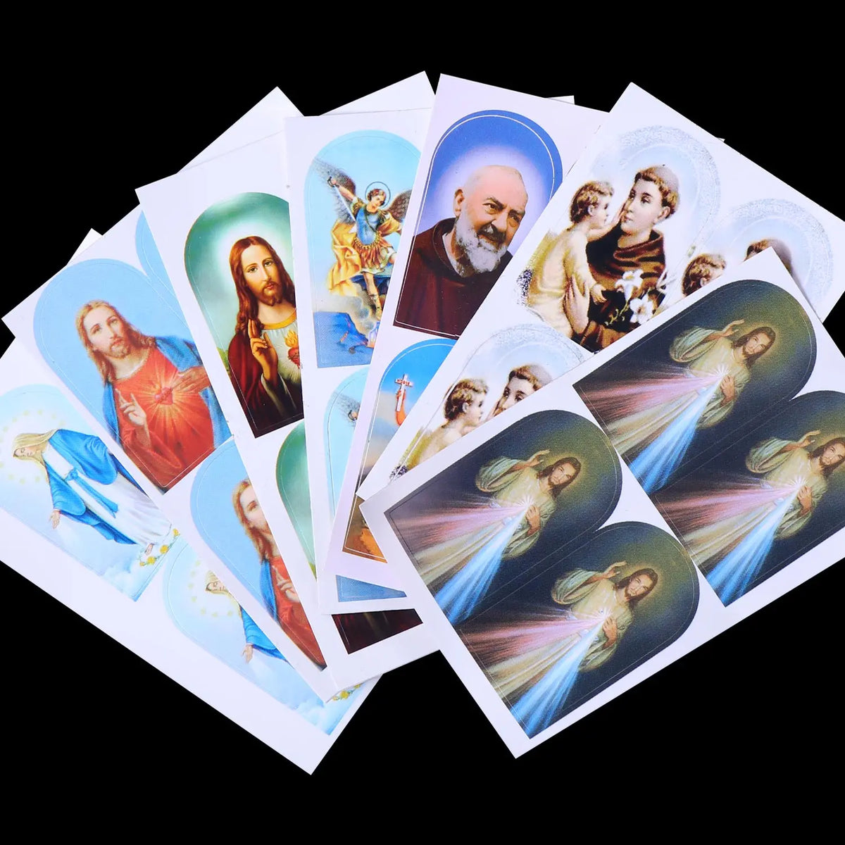 autocollants religieux saints anges bleu rouge blanc doré noir adhésifs décoration église craft stickers