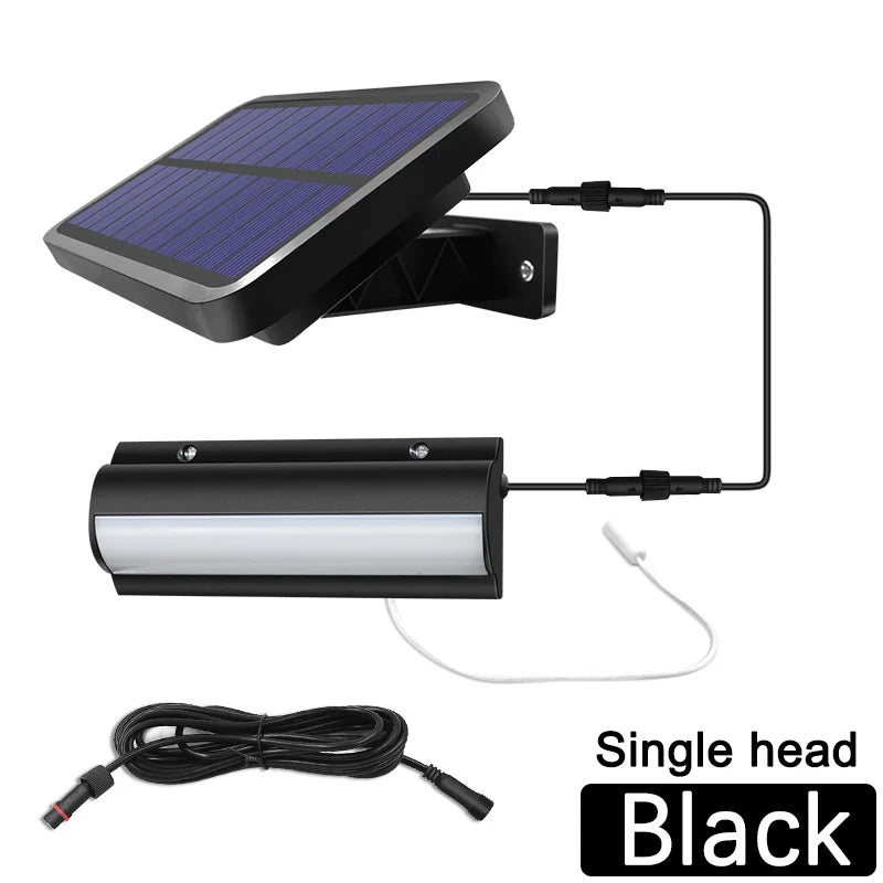 lampe solaire suspendue moderne interrupteur noir bleu panneaux solaires led clips