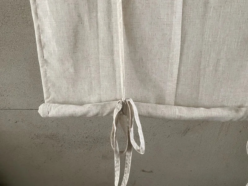 rideau rouleau beige clair coton lin opacité classique fenêtre salon maison