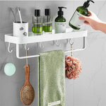 étagère murale aluminium blanc moderne minimaliste 30cm 40cm 50cm crochets fixée boulons plat lisse