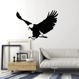 Sticker mural aigle tribal pour chambre adulte, deco murale vinyle grand oiseau style cool