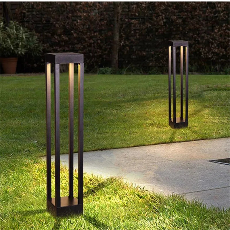 lumière gazon led étanche ip65 moderne 15w noir aluminium fixations autonomesextérieur