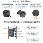 lampe nuit 3d led personnages stylisés or violet bleu vert rouge Jaune Blanc télécommande