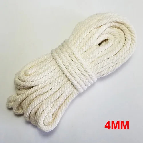 corde coton tissée rustique 100 naturelle 2mm 80m rouleau écologique haute ténacité blanc