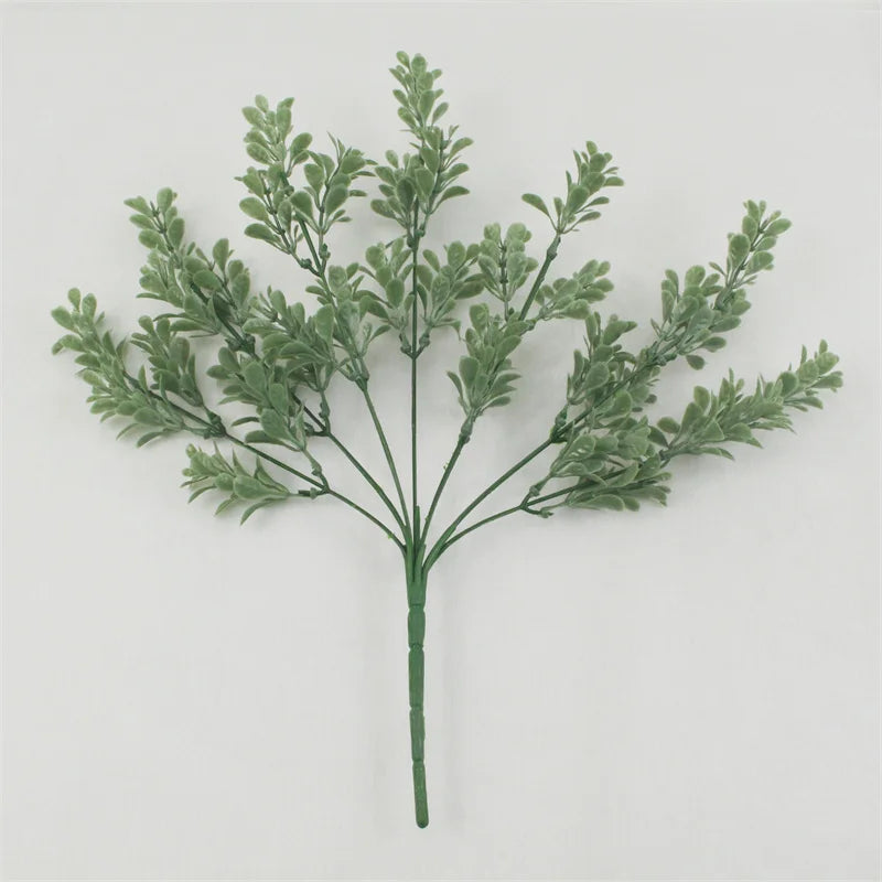 Bouquet artificiel feuilles rondes vert gris décoration intérieure salon jardin naturel rustique decoration cadeau