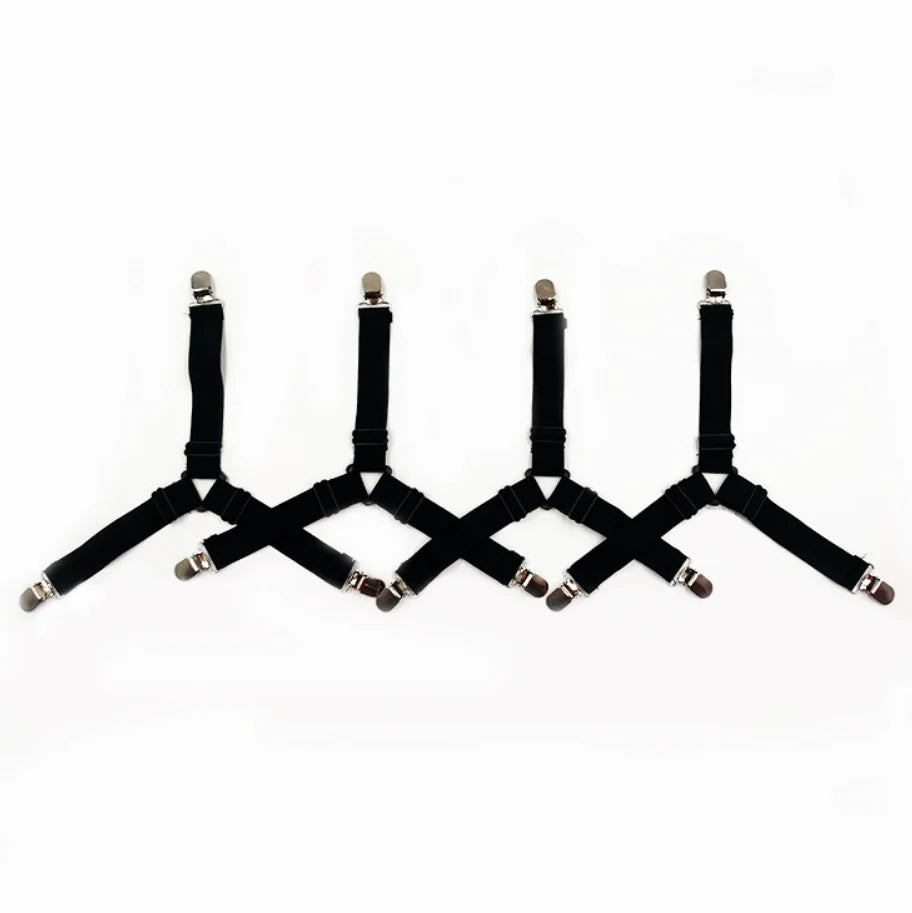 clips lit réglables caoutchouc blanc noir 4pcs triangle simple moderne