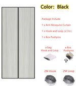 rideau porte magnétique noir blanc transparent moderne clips adhésif