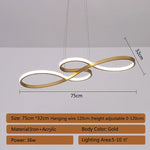 suspension lumineuse moderne infini noir blanc or 75cm 249lm led dimmable