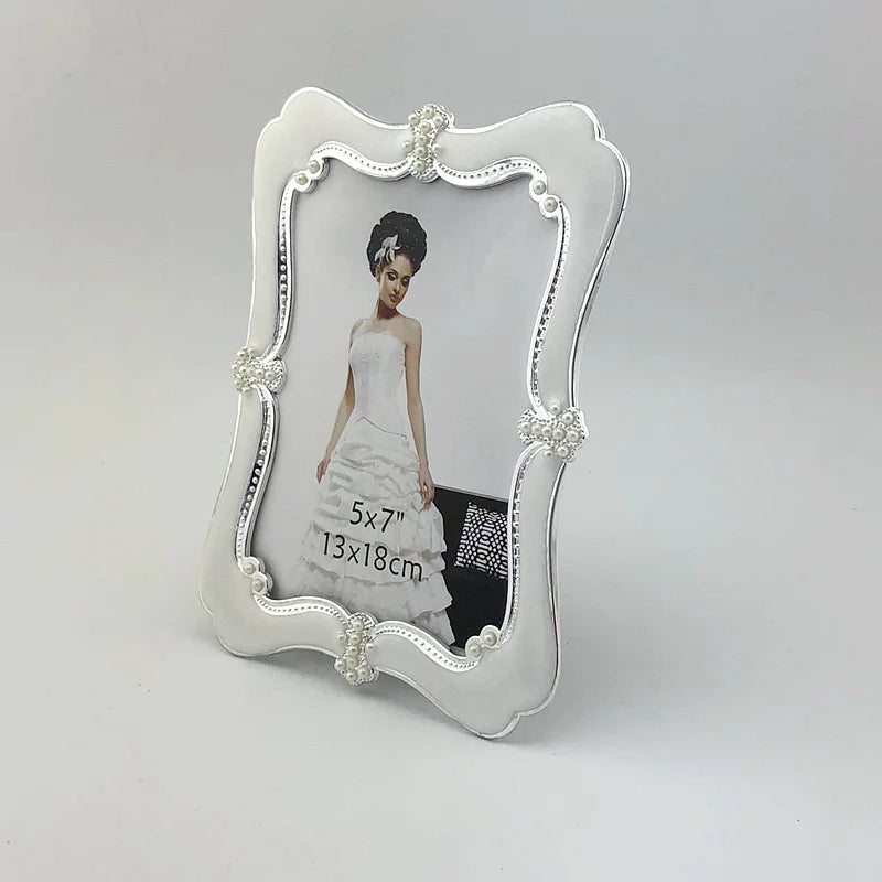cadre photo blanc bordure décorative classique élégant 4x6 5x7 papier noirintérieur