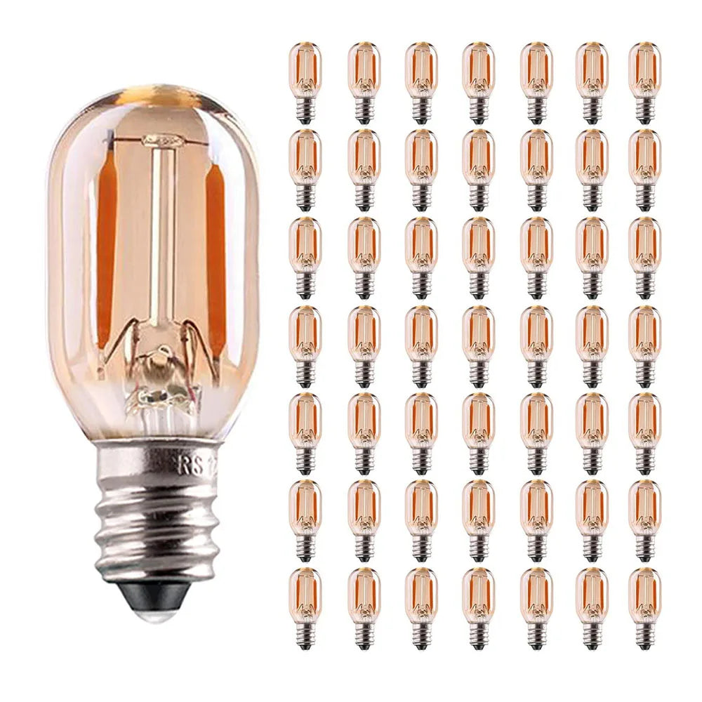 ampoules led filament vintage e12 e14 transparentes dorées 220v 25000h 2200k
