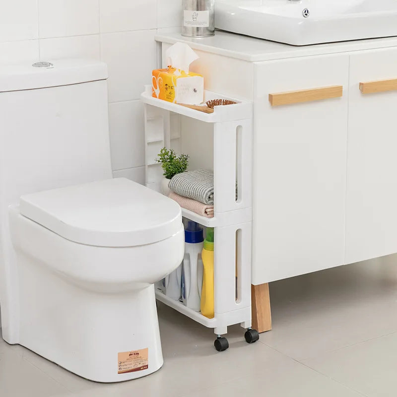 chariot rangement blanc moderne plateaux roulettes support cuisine respectueux environnement
