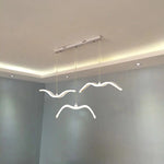 suspension lumineuse moderne oiseaux blancs clips facile led chambre salon