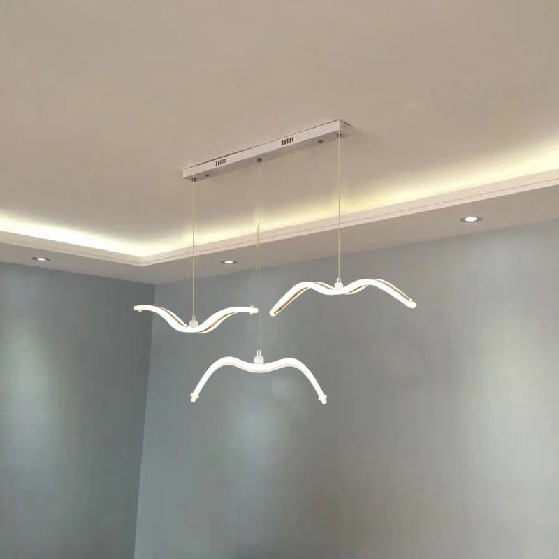 suspension lumineuse moderne oiseaux blancs clips facile led chambre salon